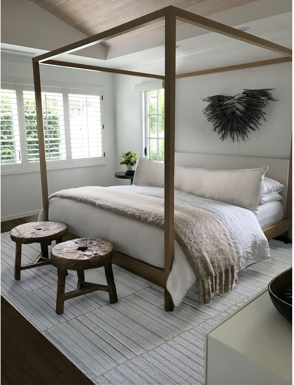 Primary bedroom in the Corona Del Mar project by CLW Design in Corona del Mar, CA