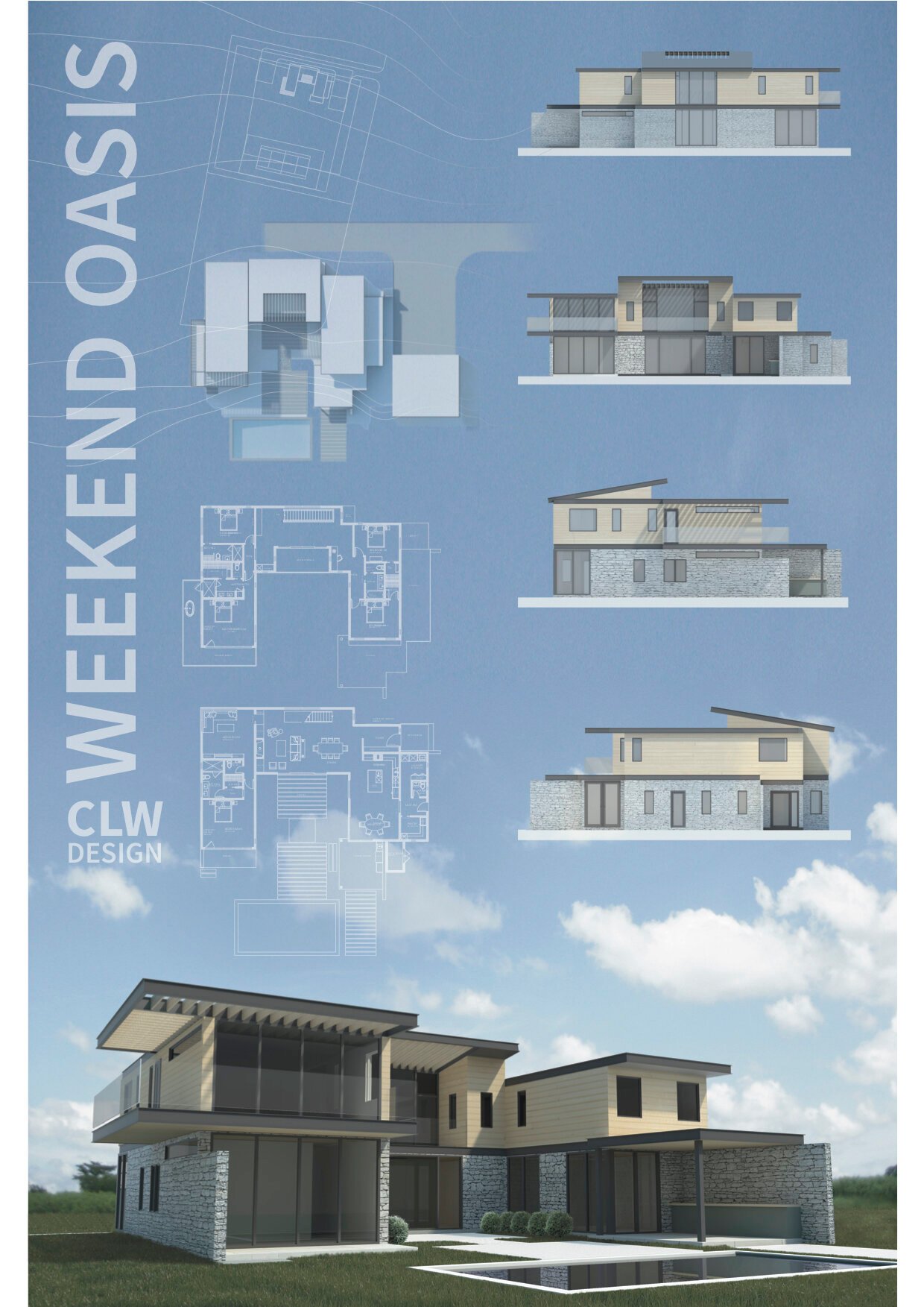 Interior design by CLW Design, Weekend Oasis, Ocean View Design Competition